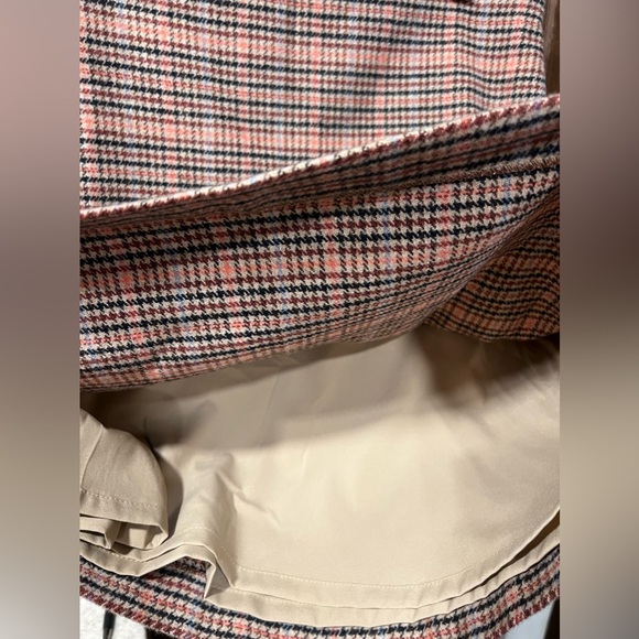 Talbots Plaid Check Wool Blend Skirt Size 8 Red Beige Mini A Line Lined Career - Picture 6 of 7